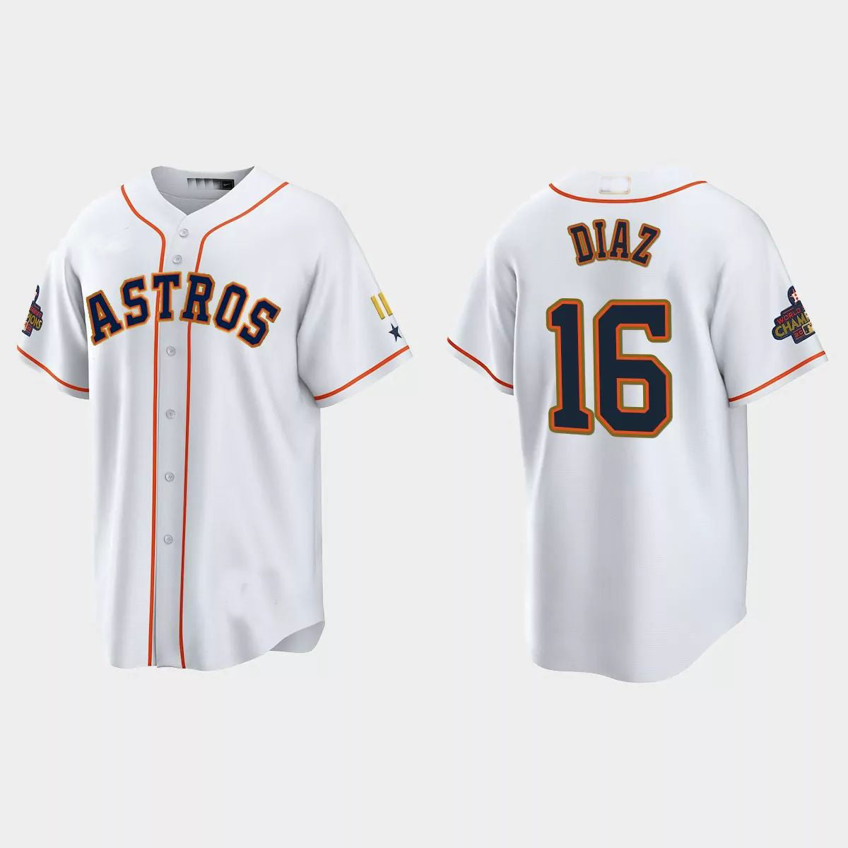 #16 Aledmys Diaz Houston Astros 2023 Gold Program Jersey ¨C White Stitches Baseball Jerseys