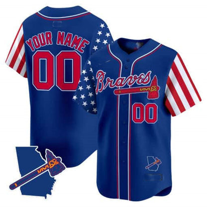 Custom Atlanta Braves 2024 Independence Day Vapor Premier Limited V2 – All Stitched Baseball Jersey