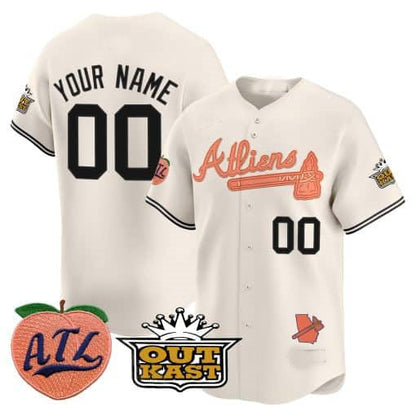 Custom Atlanta Braves Atliens & Peach Vapor Premier Limited – All Stitched Baseball Jersey