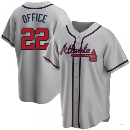 Atlanta Braves #22 Rowland Office Gray Road Jersey Stitches Baseball Jerseys