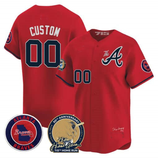 Custom Atlanta Braves Hank Aaron 715th Home Run Patch Vapor Premier Limited V2 – All Stitched Baseball Jersey