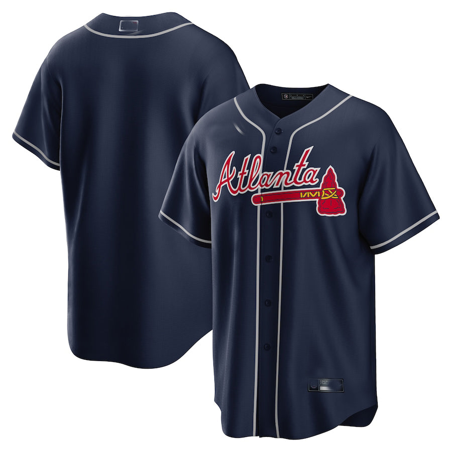 Atlanta Braves Navy Alternate Replica Team Jersey Stitches Baseball Jerseys