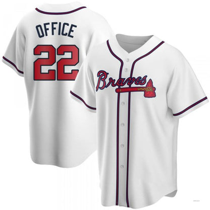 Atlanta Braves #22 Rowland Office White Home Jersey Stitches Baseball Jerseys