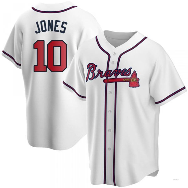 Atlanta Braves #10 Chipper Jones White Home Jersey Stitches Baseball Jerseys