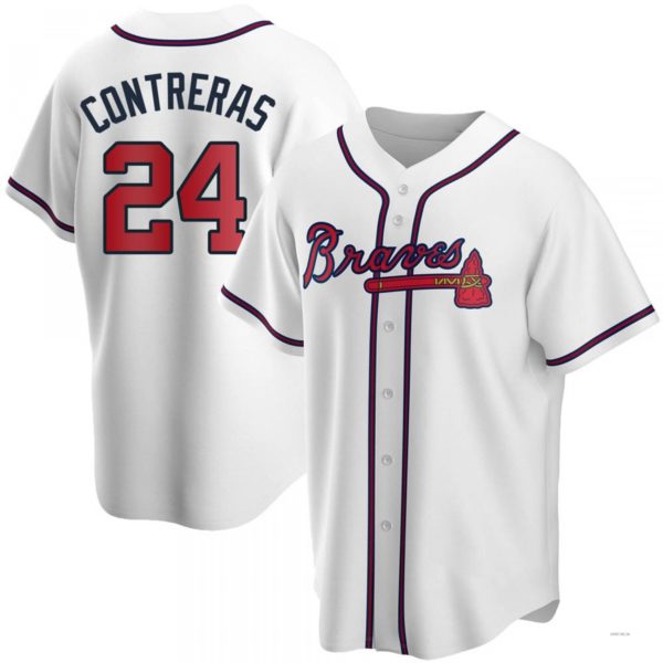 Atlanta Braves #24 William Contreras White Home Jersey Stitches Baseball Jerseys