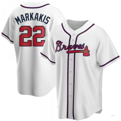 Atlanta Braves #22 Nick Markakis White Home Jersey Stitches Baseball Jerseys