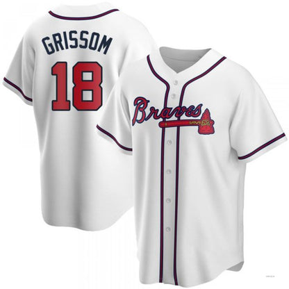 Atlanta Braves #18 Vaughn Grissom White Home Jersey Stitches Baseball Jerseys