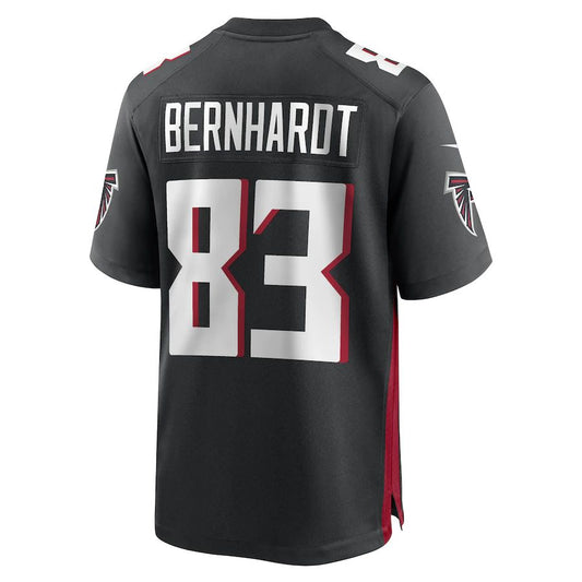 A.Falcons #83 Jared Bernhardt Black Game Player Jersey Stitched American Football Jerseys