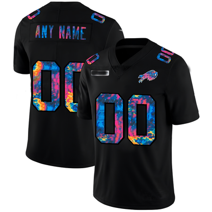 Custom Buffalo  Bills Multi-Color Black 2020 Crucial Catch Vapor Untouchable Limited Football Jersey Stitched American Jerseys