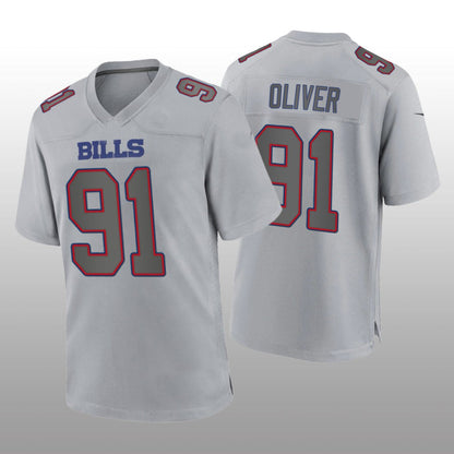 Buffalo  Bills #91 Ed Oliver Gray Atmosphere Game Jersey Football Stitched American Jerseys