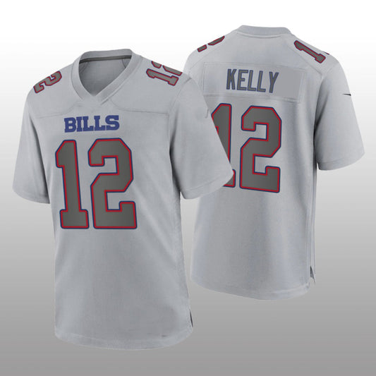 Buffalo  Bills #12 Jim Kelly Gray Atmosphere Game Retired Player Jersey Football Stitched American Jerseys