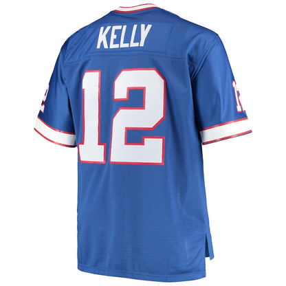 Buffalo  Bills Jim #12 Kelly Mitchell & Ness Royal Big & Tall 1990 Retired Player Replica Jersey Football Stitched American Jerseys