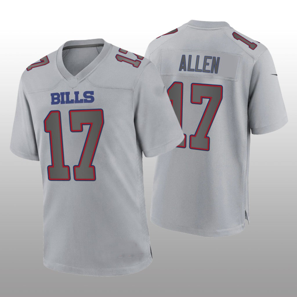 Buffalo  Bills #17 Josh Allen Gray Atmosphere Game Jersey Football Stitched American Jerseys