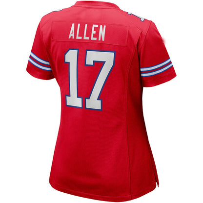 Buffalo  Bills #17 Josh Allen  Red Alternate Game Player Jersey Football Stitched American Jerseys