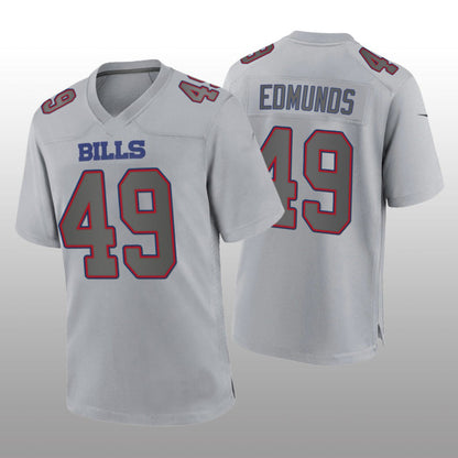 Buffalo  Bills #49 Tremaine Edmunds Gray Atmosphere Game Jersey Football Stitched American Jerseys