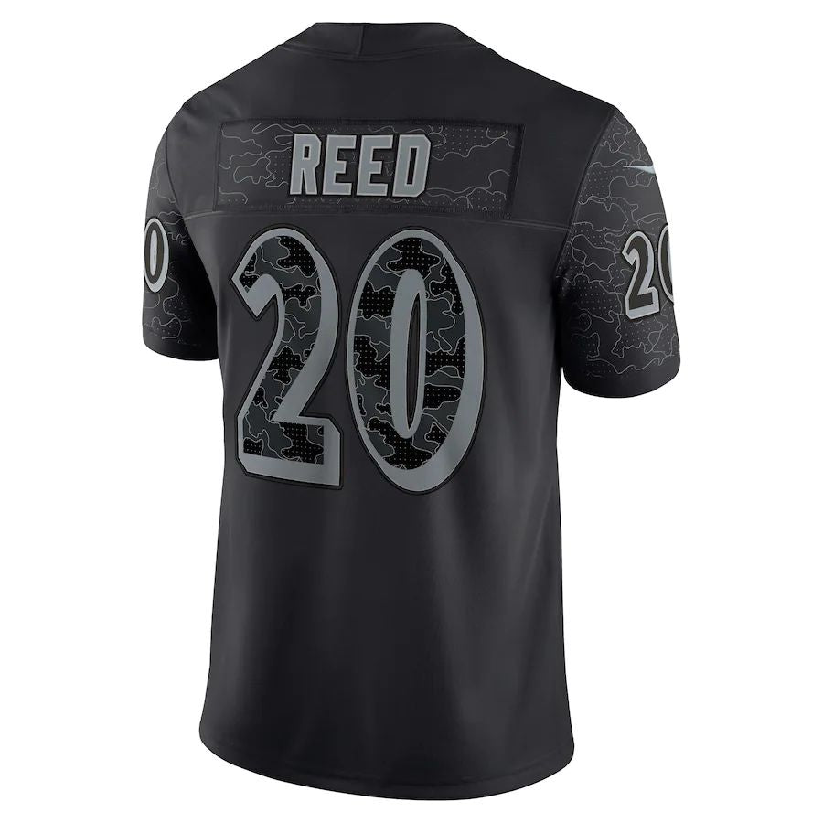 Baltimore Ravens #20 Ed Reed Black Retired Player RFLCTV Limited Jersey Stitched American Football Jerseys