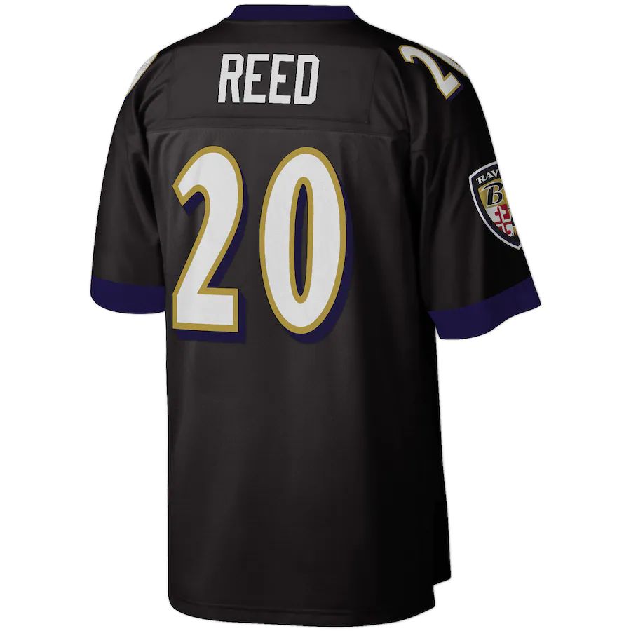 Baltimore Ravens #20 Ed Reed Mitchell & Ness Black Legacy Replica Jersey Stitched American Football Jerseys