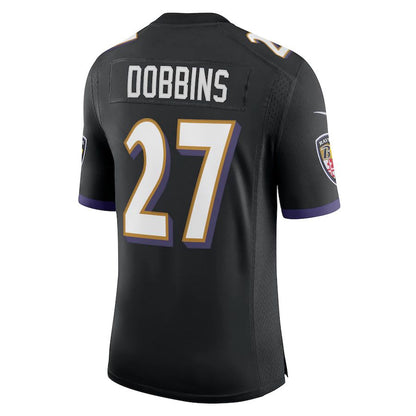 Baltimore Ravens #27 J.K. Dobbins Black Vapor Limited Jersey Stitched American Football Jerseys