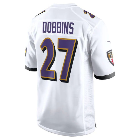 Baltimore Ravens #27 J.K. Dobbins White Game Jersey Stitched American Football Jerseys