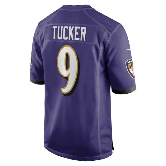 Baltimore Ravens #9 Justin Tucker Purple Game Player Jersey Stitched American Football Jerseys