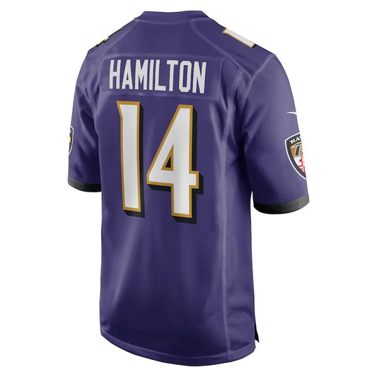 Baltimore Ravens #14 Kyle Hamilton Purple 2022 Draft First Round Pick Game Jersey Stitched American Football Jerseys