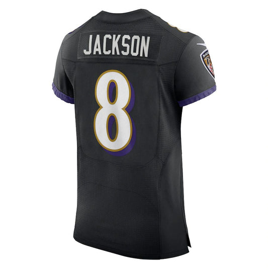 Baltimore Ravens #8 Lamar Jackson Black Alternate Vapor Elite Player Jersey Stitched American Football Jerseys