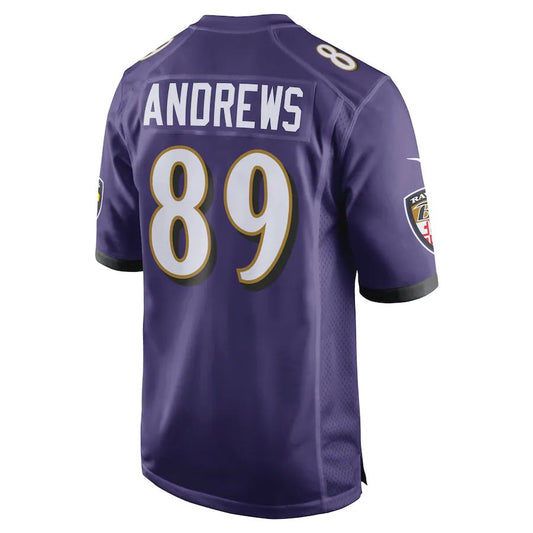 Baltimore Ravens #89 Mark Andrews  Purple Game Team Jersey Stitched American Football Jerseys