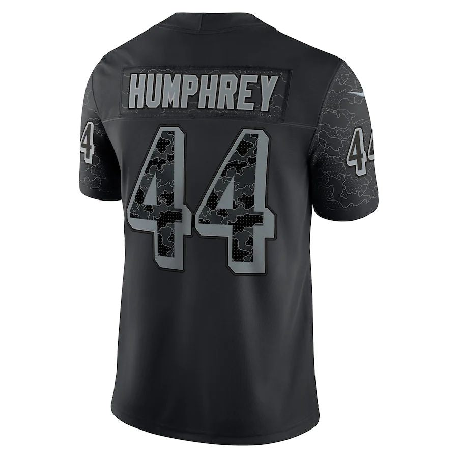 Baltimore Ravens #44 Marlon Humphrey Black RFLCTV Limited Jersey Stitched American Football Jerseys