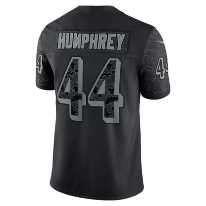 Baltimore Ravens #44 Marlon Humphrey Black RFLCTV Limited Jersey Stitched American Football Jerseys