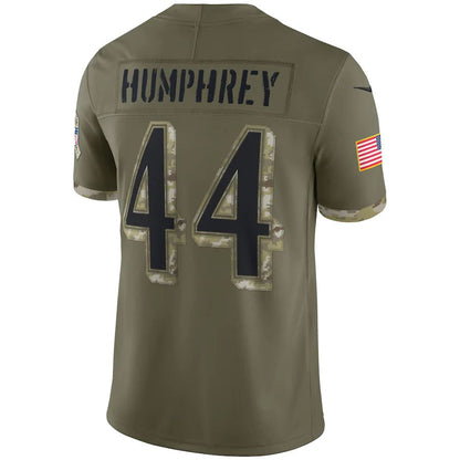 Baltimore Ravens #44 Marlon Humphrey Olive 2022 Salute To Service Limited Jersey Stitched American Football Jerseys