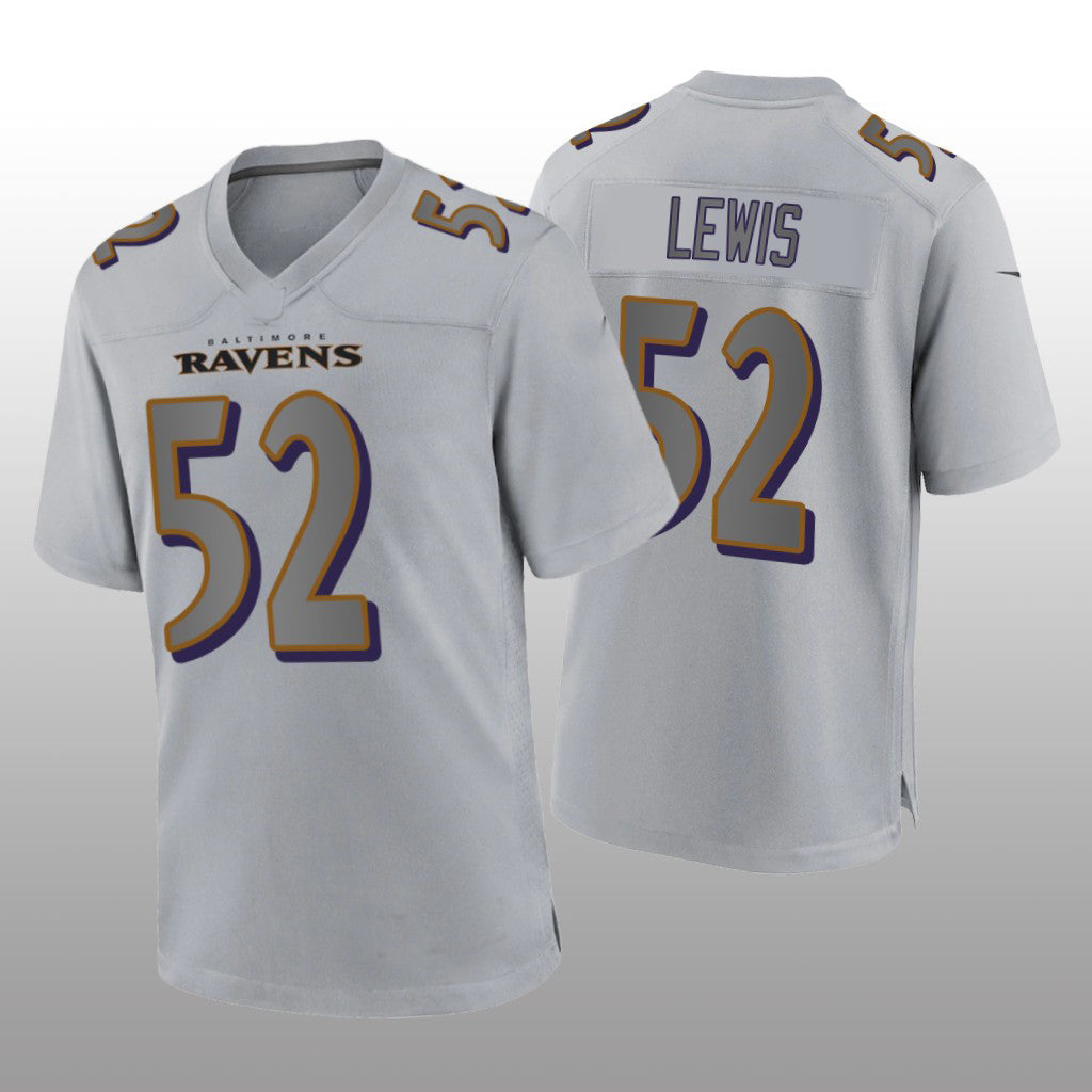 Baltimore Ravens #52 Ray Lewis Gray Atmosphere Game Retired Player Jersey Stitched American Football Jerseys