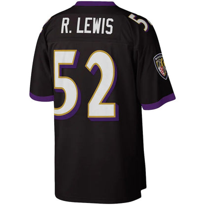 Baltimore Ravens #52 Ray Lewis Mitchell & Ness Black Legacy Replica Jersey Stitched American Football Jerseys