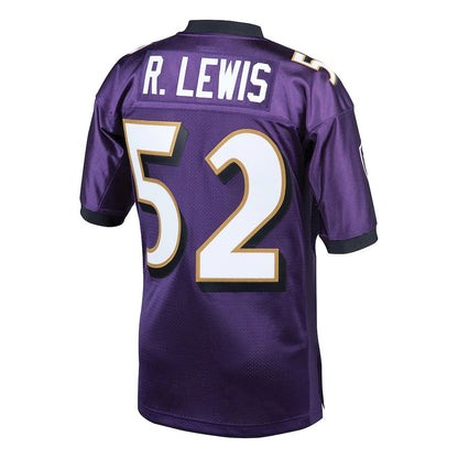 Baltimore Ravens #52 Ray Lewis Mitchell & Ness Purple 2000 Authentic Throwback Retired Player Jersey Stitched American Football Jerseys