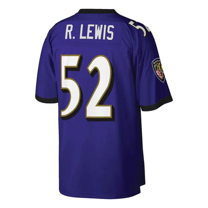 Baltimore Ravens #52 Ray Lewis Mitchell & Ness Purple Big & Tall 2000 Retired Player Replica Jersey Stitched American Football Jerseys