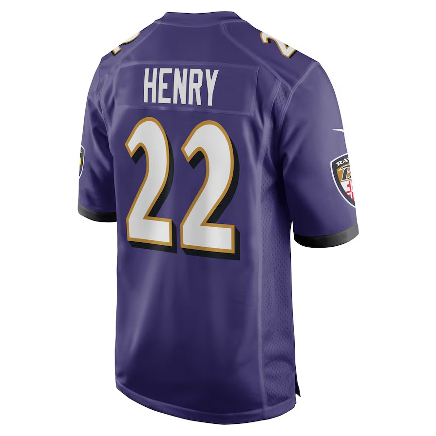 Baltimore Ravens #22 Derrick Henry Game Player Jersey - Purple Stitched American Football Jerseys