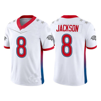 Baltimore Ravens #8 Lamar Jackson 2022 White Pro Bowl Stitched Jersey American Football Jerseys