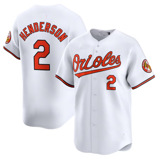 Baltimore Orioles #2 Gunnar Henderson White Home Limited Player Baseball Jersey