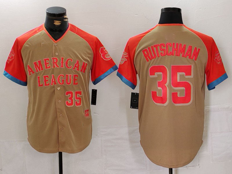 Baltimore Orioles #35 Adley Rutschman Number Cream 2024 All Star Limited Stitched Baseball Jersey