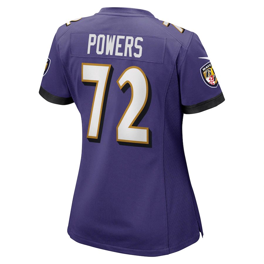 Baltimore Ravens #72 Ben Powers Purple Game Jersey Stitched American Football Jerseys