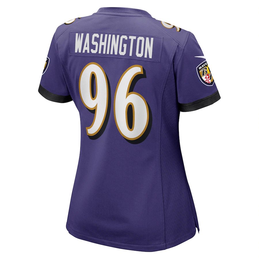 Baltimore Ravens #96 Broderick Washington Purple Game Jersey Stitched American Football Jerseys