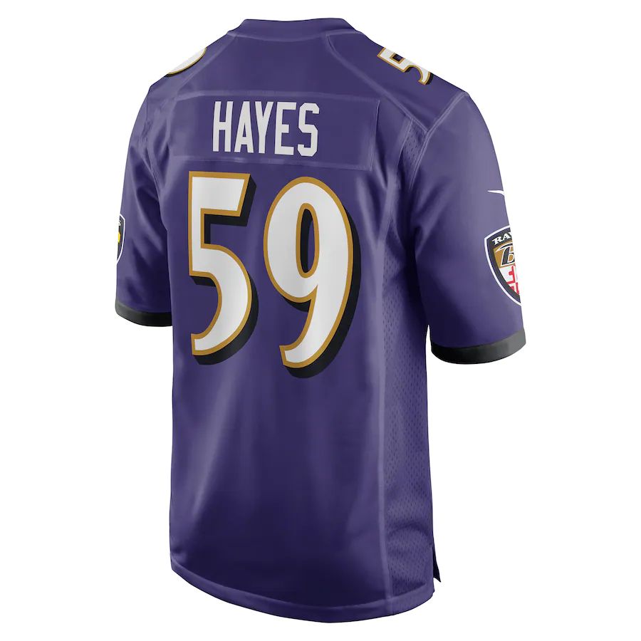 Baltimore Ravens #59 Daelin Hayes Purple Game Jersey Stitched American Football Jerseys