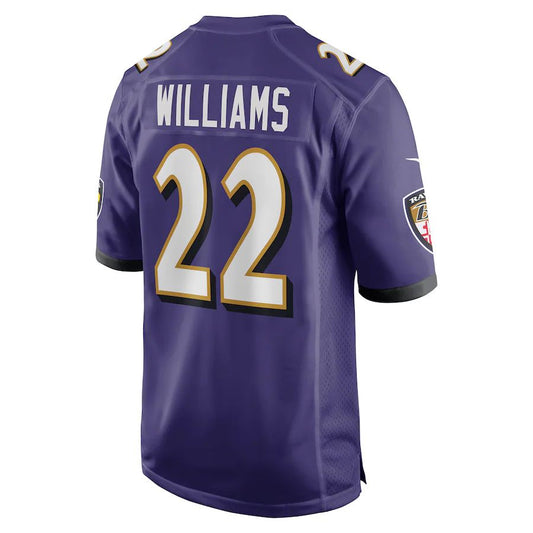 Baltimore Ravens #22 Damarion Williams Purple Player Game Jersey Stitched American Football Jerseys