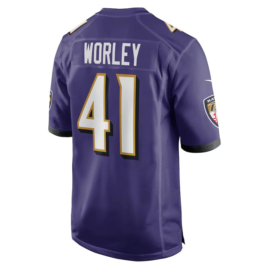 Baltimore Ravens #41 Daryl Worley Purple Game Player Jersey Stitched American Football Jerseys