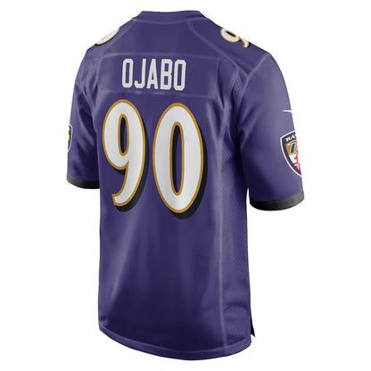 Baltimore Ravens #90 David Ojabo Purple 2022 Draft Pick Player Game Jersey Stitched American Football Jerseys