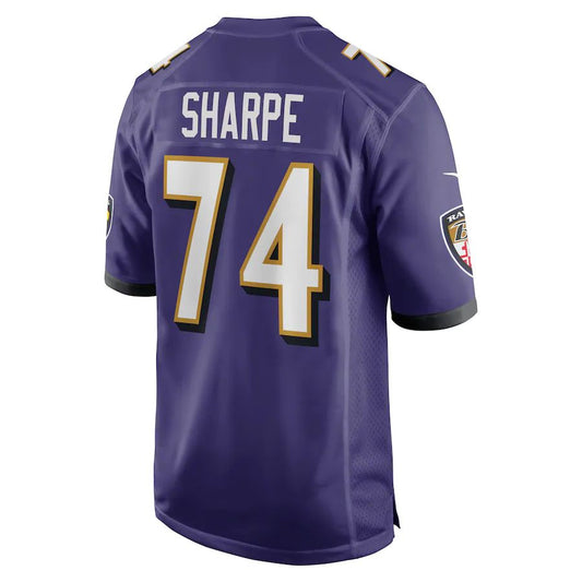 Baltimore Ravens #74 David Sharpe Purple Game Player Jersey Stitched American Football Jerseys