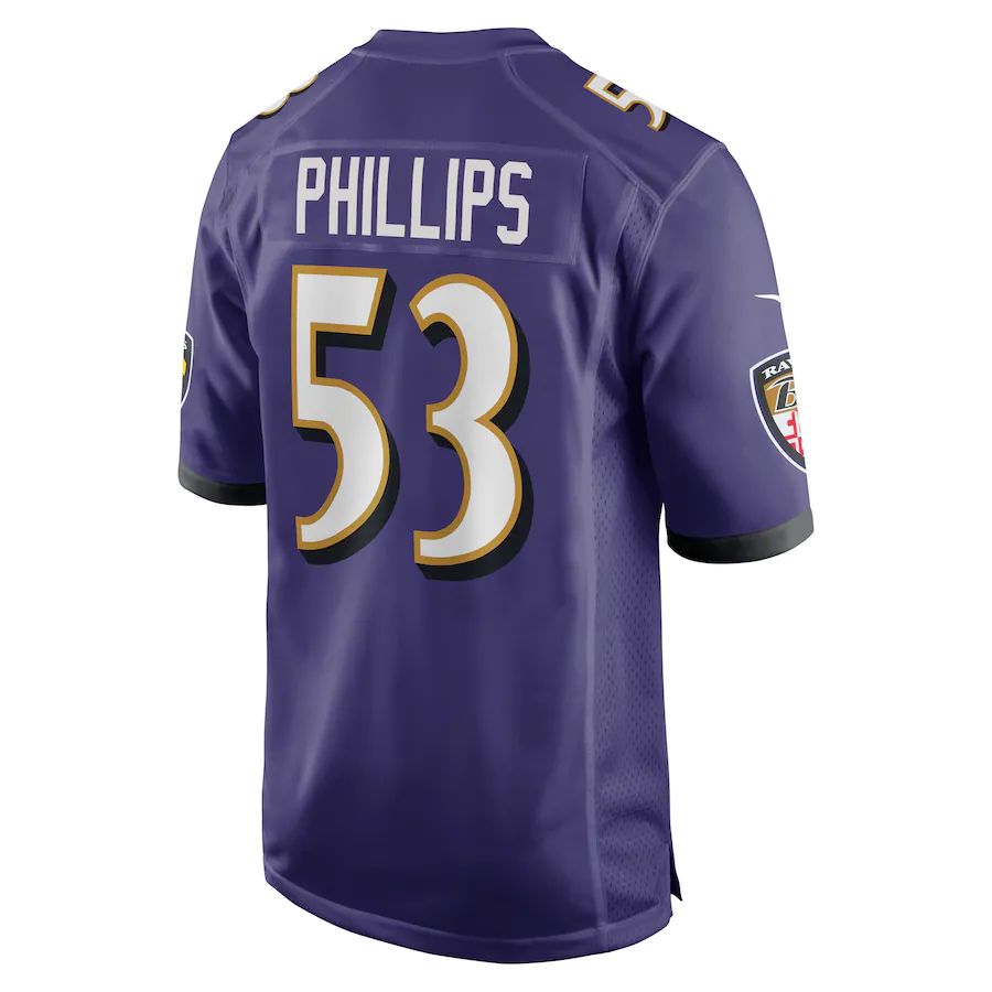 Baltimore Ravens #53 Del'Shawn Phillips Purple Game Player Jersey Stitched American Football Jerseys