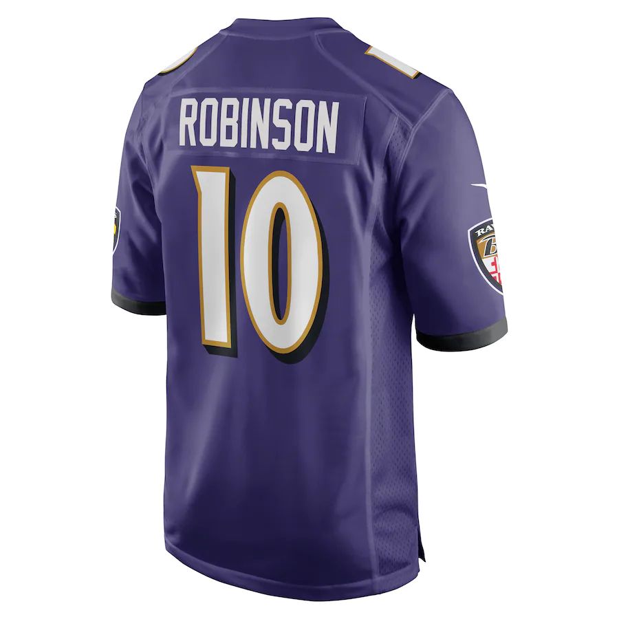 Baltimore Ravens #10 Demarcus Robinson  Purple Game Player Jersey Stitched American Football Jerseys