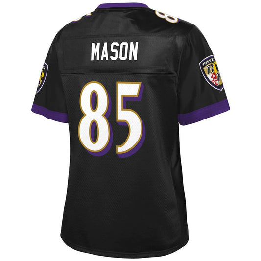 Baltimore Ravens #85 Derrick Mason Pro Line Black Retired Player Jersey Stitched American Football Jerseys