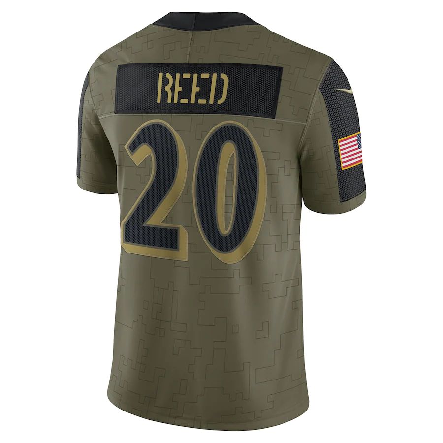 Baltimore Ravens #20 Ed Reed Olive 2021 Salute To Service Retired Player Limited Jersey Stitched American Football Jerseys