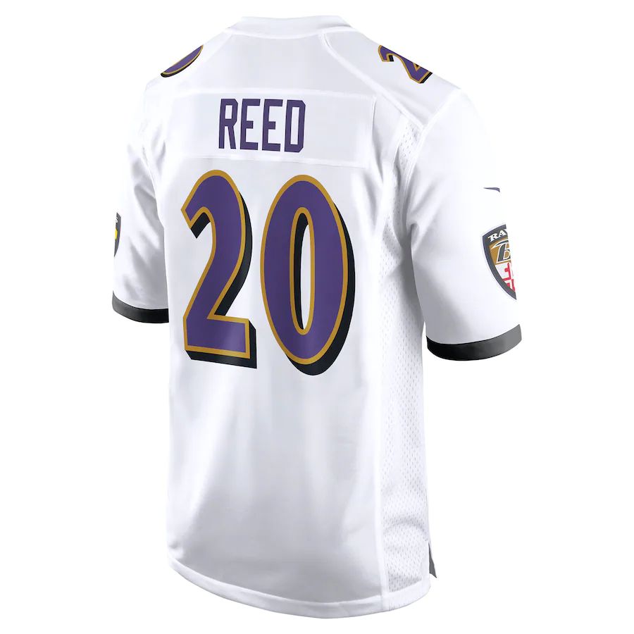 Baltimore Ravens #20 Ed Reed White Retired Player Game Jersey Stitched American Football Jerseys